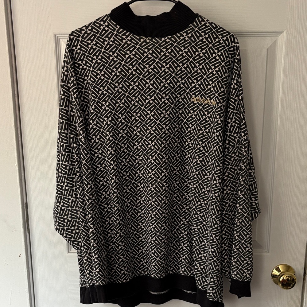 adidas Black and White Patterned Sweater